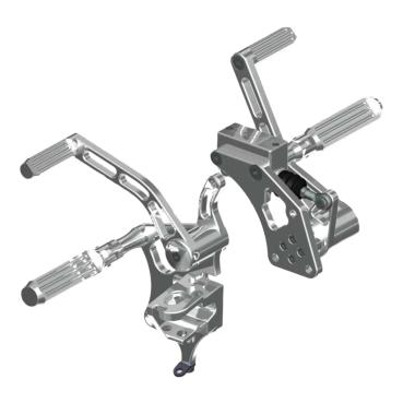 Rick’s Motorcycles – vorverlegte Fußrastenanlage. AK47. +2". poliert – 00-06 Softail (NU)