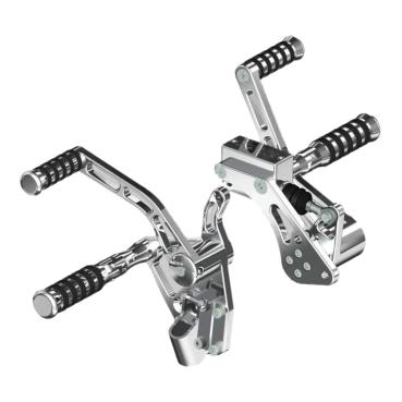 Rick’s Motorcycles – vorverlegte Fußrastenanlage. O-ring. +4". poliert – 00-06 Softail (NU)