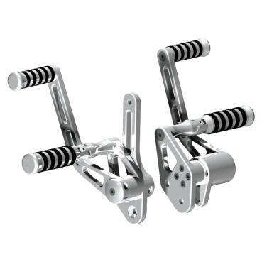 Rick’s Motorcycles – vorverlegte Fußrastenanlage. O-ring. +2". poliert – 06-17 Dyna (NU)