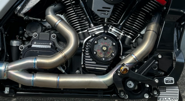 Malparidos  2-1 exhaust system in Matte Black - für Harley Davidson M8 Touring 2017 - 2024 EURO4 Euro5 Auspuffanlage ECE-Typgenehmigung