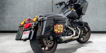 Malparidos  2-1 exhaust system in Stainless Steel Matte black Cerakote - für Harley Davidson 07-16 6-sp Touring up to 110" (excl. Ultras) (NU) Euro 3 Auspuffanlage ECE-Typgenehmigung