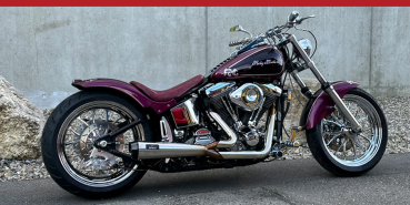 Malparidos  2-1 exhaust system in stainless steel with a matte black Cerakote - für Harley Davidson 86-99 Evo Softail; 88-94 FXR models (NU) Euro 0/1/2 Auspuffanlage ECE-Typgenehmigung