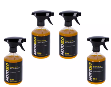 MotoGlo, startklar Quick Detailer - schnelle Reinigung Schmutz entferner 4 x 500ml