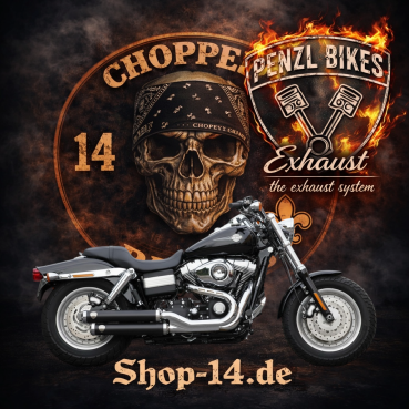 PENZL AUSPUFFANLAGE FÜR - Harley-Davidson - Dyna Street Bob (FXDB) - Motor TC88/TC96/TC103 - Baujahr 2006 bis 2017 - mit manuelle oder elektronische Steuerung