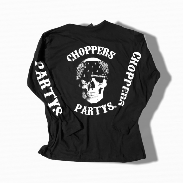 Choppersn Partys Long Sleeve Black Skull
