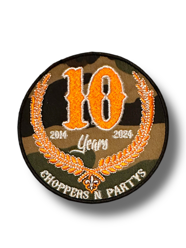Patch - 10 Jahre Choppers n Partys Jubiläum - 10cm Durchmesser