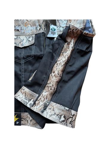 Choppers n Partys Lederweste Schlangenleder / Schwarz Unikat Leder  Biker, Bikerweste, Kutte