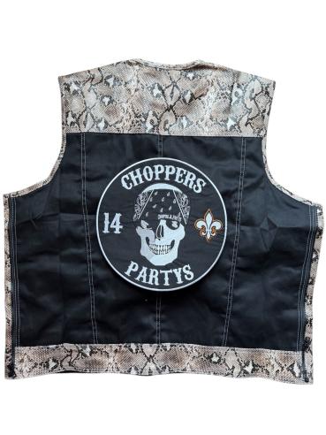 Choppers n Partys Lederweste Schlangenleder / Schwarz Unikat Leder  Biker, Bikerweste, Kutte