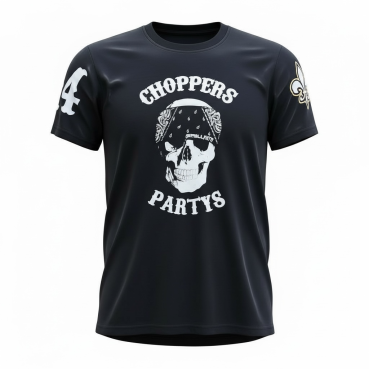 CnP Choppers n Partys -  Black Bandana Skull (Herren) T-Shirt Schwarz Totenkopf Biker Motorrad