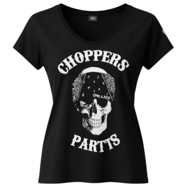 CnP Black Bandana Skull DAMEN  - Shirt Schwarz Totenkopf  Motorrad