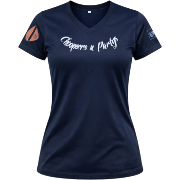 CnP Choppers n Partys - Yellow Group  (Damen) T-Shirt Schwarz Totenkopf Biker Motorrad