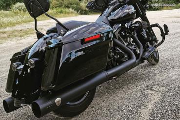 Penzl - Harley-Davidson® Tourer - 2012 Street Glide (FLHX) - TC103 - PM mechanisch - Ø100mm  - Retro Endtöpfe in schwarz - schwarz - Cup –BS schwarz - Stellhebel schwarz eloxiert - Hüllenlänge: 610 mm - Ø: 100mm