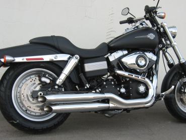 MCJ - 2 in 2 Royal in Chrom oder Schwarz mit Endkappen wählbar - DYNA FAT BOB - WIDE GLIDE BIS 2016