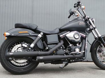 MCJ - 2 in 2 Royal in Chrom oder Schwarz mit Endkappen wählbar - DYNA FAT BOB - WIDE GLIDE BIS 2016