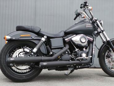 MCJ - 2 in 2 Royal in Chrom oder Schwarz mit Endkappen wählbar - DYNA FAT BOB - WIDE GLIDE - LOW RIDERS S MODELS 2017