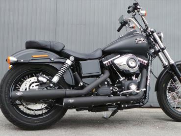 MCJ - 2 in 2 Royal in Schwarz oder Chrom mit Hitzeschutzblech (mit Löcher oder ohne) - DYNA 1690 Model 2017 (STREET BOB - LOW RIDER)