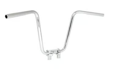 1" Apehanger 3-Loch-Ausführung 35cm Höhe in Chrom Narrow-Style für Harley-Davidson® 82-22 H-D (außer 08-22 mit E-Gas und 88-11 Springer-Modelle) mit Risern für 1" Lenker