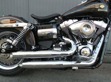 MCJ - 2 in 2 Royal , in Schwarz oder Chrom, mit Krümmer und Hitzeschutz  alle Halterungen dabei - SOFTAIL FAT BOY 1450