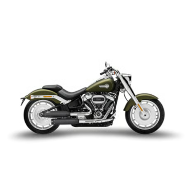 Zard - Overlapped' 2-2 slip-on mufflers. Matte black - für Harley-Davidson® 18-24 Softail FXB, FXBRS Breakout, FLFB, FLFBS Fat Boy Auspuffanlage Auspuff