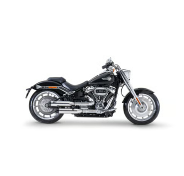 Zard - Overlapped' 2-2 slip-on mufflers. Polished - für Harley-Davidson® 18-24 Softail FXB, FXBRS Breakout, FLFB, FLFBS Fat Boy Auspuffanlage Auspuff