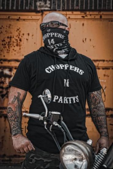 CnP Choppers n Partys Bandana Motorradtuch Schlauchtuch Biker Motorrad Totenkopf Lilie Skull