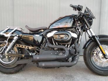 MCJ - 2 in 2 Big Short, in Schwarz oder Chrom, mit Krümmer, Hitzeschutz (mit oder ohne Löcher), Halterungen und  Endkappen wählbar - SOFTAIL STREET BOB - LOW RIDER - SLIM - BREAKOUT - FAT BOY 2018
