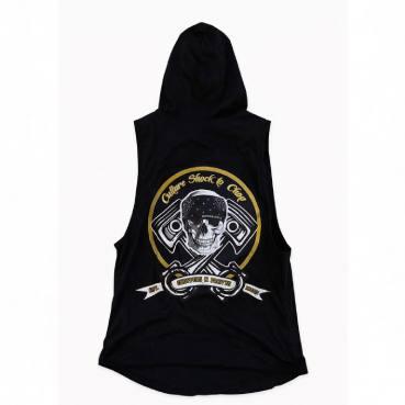 CnP Choppers n Partys Ärmelloses Kapuzen Sweat Shirt Hoodie Schwarz Biker Motorrad