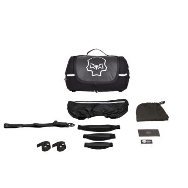Rollbag Lenkrad oder Sitz Reisetasche SMALL (18L) Motorrad in Cordura, Reflektive Skull oder Leder Motorradtasche