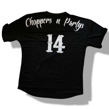 CnP Choppers n Partys - Black for 1 (Damen) T-Shirt Schwarz Totenkopf Motorrad