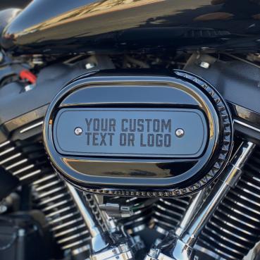 M8 Luftfilterdeckel gelasert mit Choppers n Partys Logo für Harley Davidson M8 Original Luftfilter