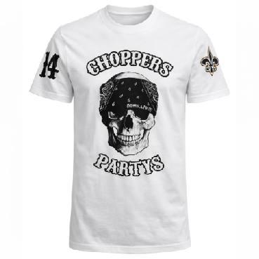 CnP Choppers n Partys - White Bandana Skull (Herren) T-Shirt Weiss