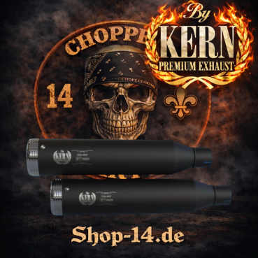 KERN - Verstellbare Auspuffanlage  - HARLEY TOURING - BJ. 2009 BIS 2016 in Schwarz oder poliert - FLHT, FLHTI, FLHT/I, FLHR, FLHRI, FLHRC, FLHRCI, FLTR, FLTRI, FLHTC, FLHTCU, FLHTCI, FLHTC/I, FLHTCUI, FLHR/I, FLHX, FLHX/I, FLTRX, FLTRU, FLHTK, FLHTCUL, FL