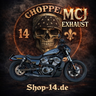 MCJ - 2in1 Auspuffanlage erhältlich in Schwarz oder Chrom mit komplett  Krümmer, Hitzeschutz und eine Modelendkappe - 975 NIGHTSTER AB BJ.2021 EURO 5