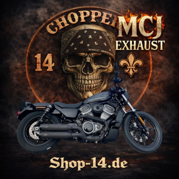 MCJ - 2 in 2 Big Short, in Schwarz oder Chrom, mit Krümmer, Hitzeschutz (mit oder ohne Löcher), Halterungen und  Endkappen wählbar - 975 NIGHTSTER AB BJ.2021 EURO 5