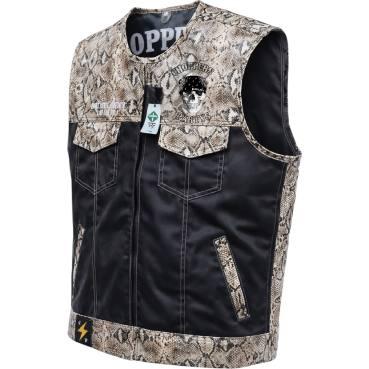 Choppers n Partys Lederweste Schlangenleder / Schwarz Unikat Leder  Biker, Bikerweste, Kutte