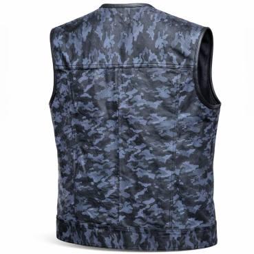 Choppers n Partys Lederweste Camo Grau Leder  Biker, Bikerweste, Kutte