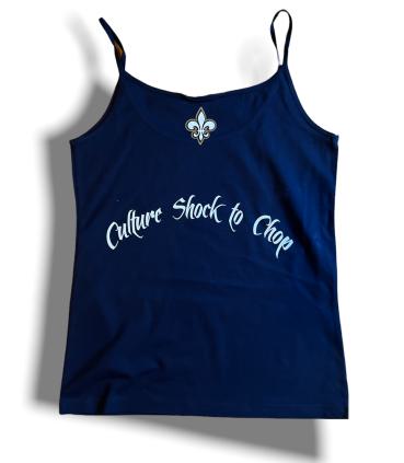 CnP  Damen Spaghetti Top Black Skull Bandana in Marineblau Totenkopf  Motorrad