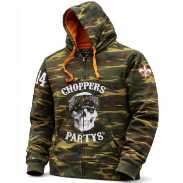 CnP Choppers n Partys Camouflage Skull Bandana Zipped Hood