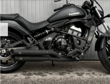 MCJ - 2 in 2 Royal Short in Chrom oder Schwarz mit Hitzeschutzbleche und mit Endkappen wählbar - KAWASAKI VULCAN S
