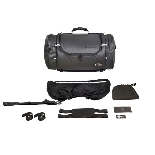 Rollbag Lenkrad oder Sitz Reisetasche MEDIUM (35L) Motorrad in Cordura, Reflektive Skull oder Leder Motorradtasche