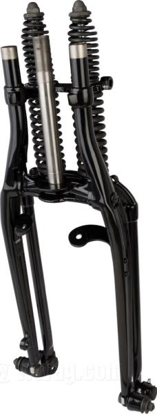 Springer Gabel »I-Beam Inline« von Cannonball - Big Twins - schwarz, kunststoffbeschichtet, mit parkerisierten Federn - mit Prüfbericht/Gutachten - Harley Davidson