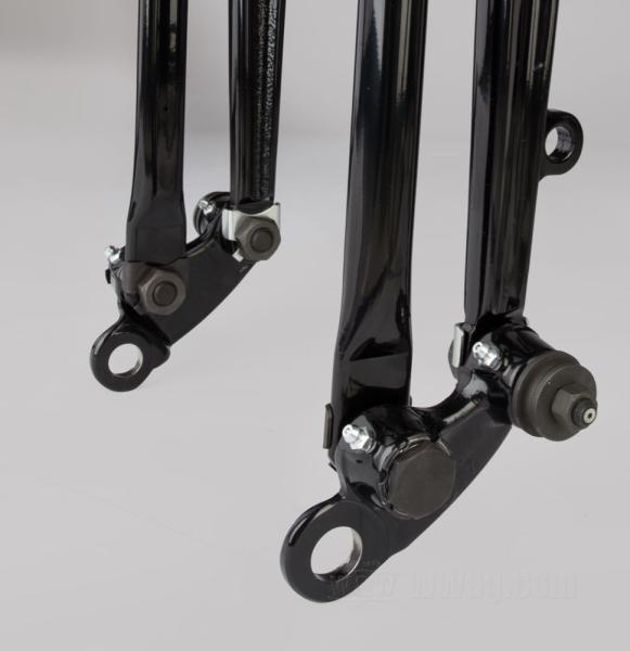 Springer Gabel »I-Beam Inline« von Cannonball - Big Twins - schwarz, kunststoffbeschichtet, mit parkerisierten Federn - mit Prüfbericht/Gutachten - Harley Davidson