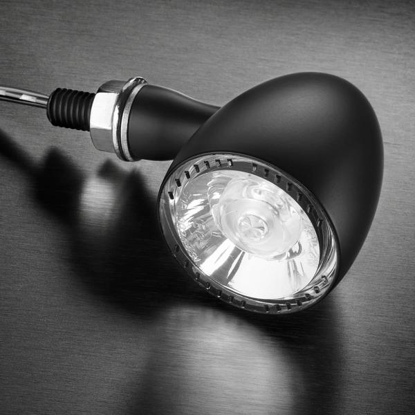 Bullet 1000® PL white - LED Blinker mit Positionslicht, chrom, vorne beidseitig