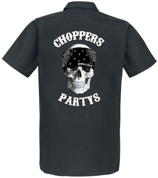 Choppers n Partys Black Bandana Hemd LOGO HINTEN / RÜCKEN GESTICKT