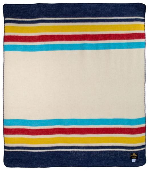 Pike Brothers 1969 Decke Hudson: naturweiß / schwarz / rot / blau / gelb - Mexican Chicano Harley Davidson
