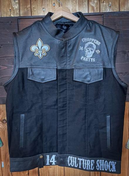 Choppers n Partys Lederweste Leder/Jeans schwarz Biker
