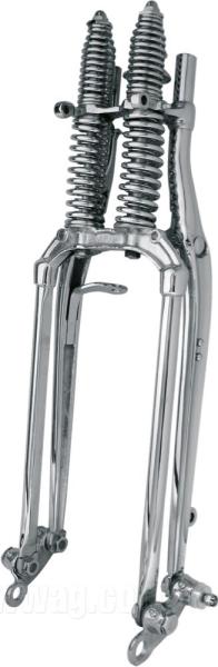 Springer Gabel »I-Beam Inline« von Cannonball - Big Twins - verchromt, mit verchromten Federn - mit Prüfbericht/Gutachten - Harley Davidson