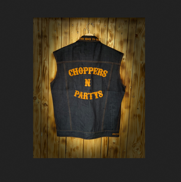 CnP Choppers n Partys Old School Jeansweste Denim Bestickt (Herren)