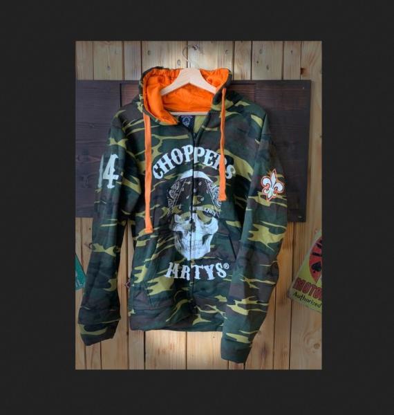 CnP Choppers n Partys Camouflage Skull Bandana Zipped Hood