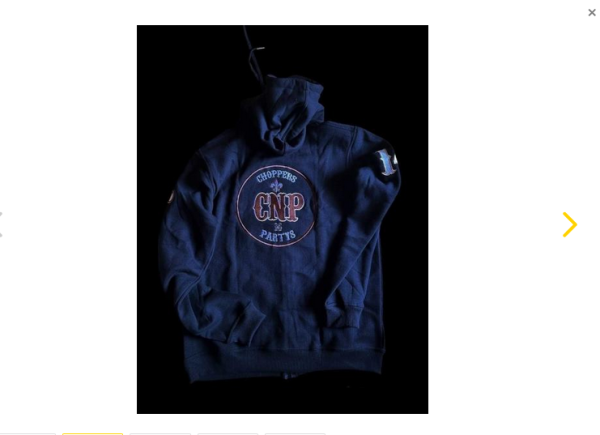 CnP Voll Gesticktes Choppers n Partys Black Skull Bandana Zipped Hood Hoodie in Schwarz Totenkopf Biker Motorrad